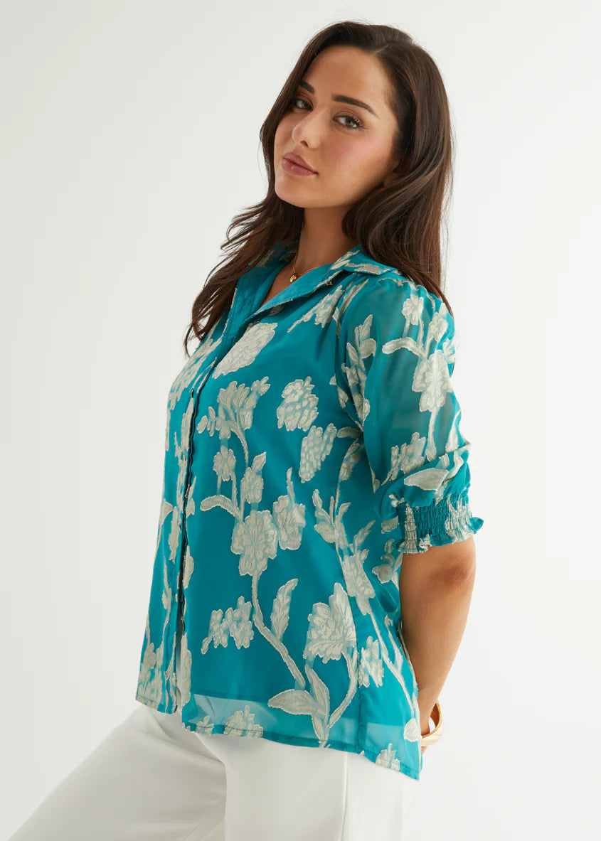 Austin Blouse - Deep Turquoise