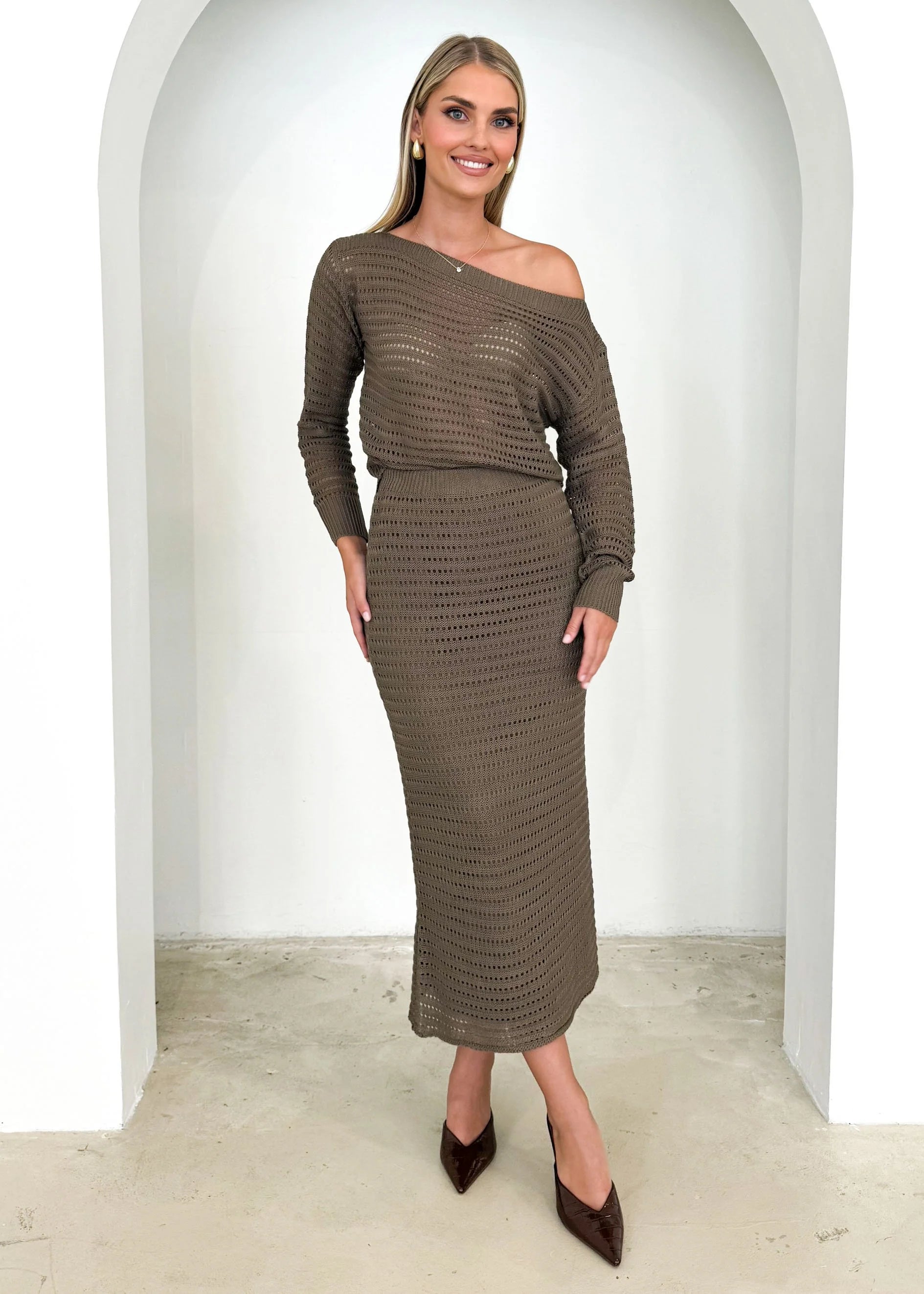 Juna Midi Skirt - Mocha