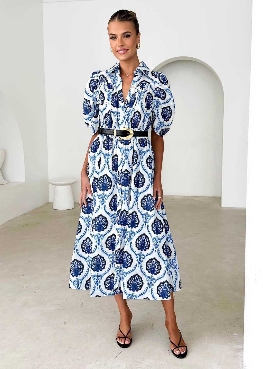 Bolt Maxi Dress - Blue Abstract