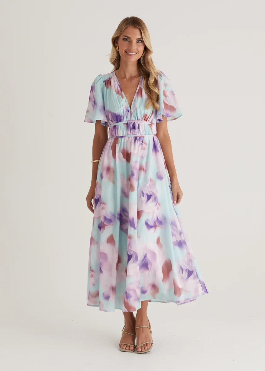 Yuliana Midi Dress - Lilac Floral