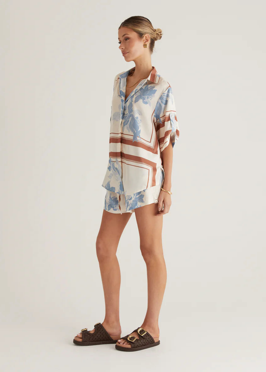 Kaycie Shirt - Blue Flowers