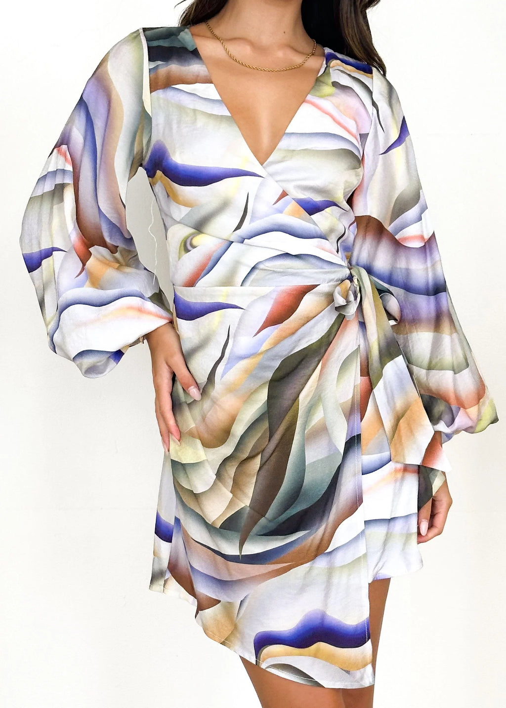 Linda Dress - Indigo Swirl