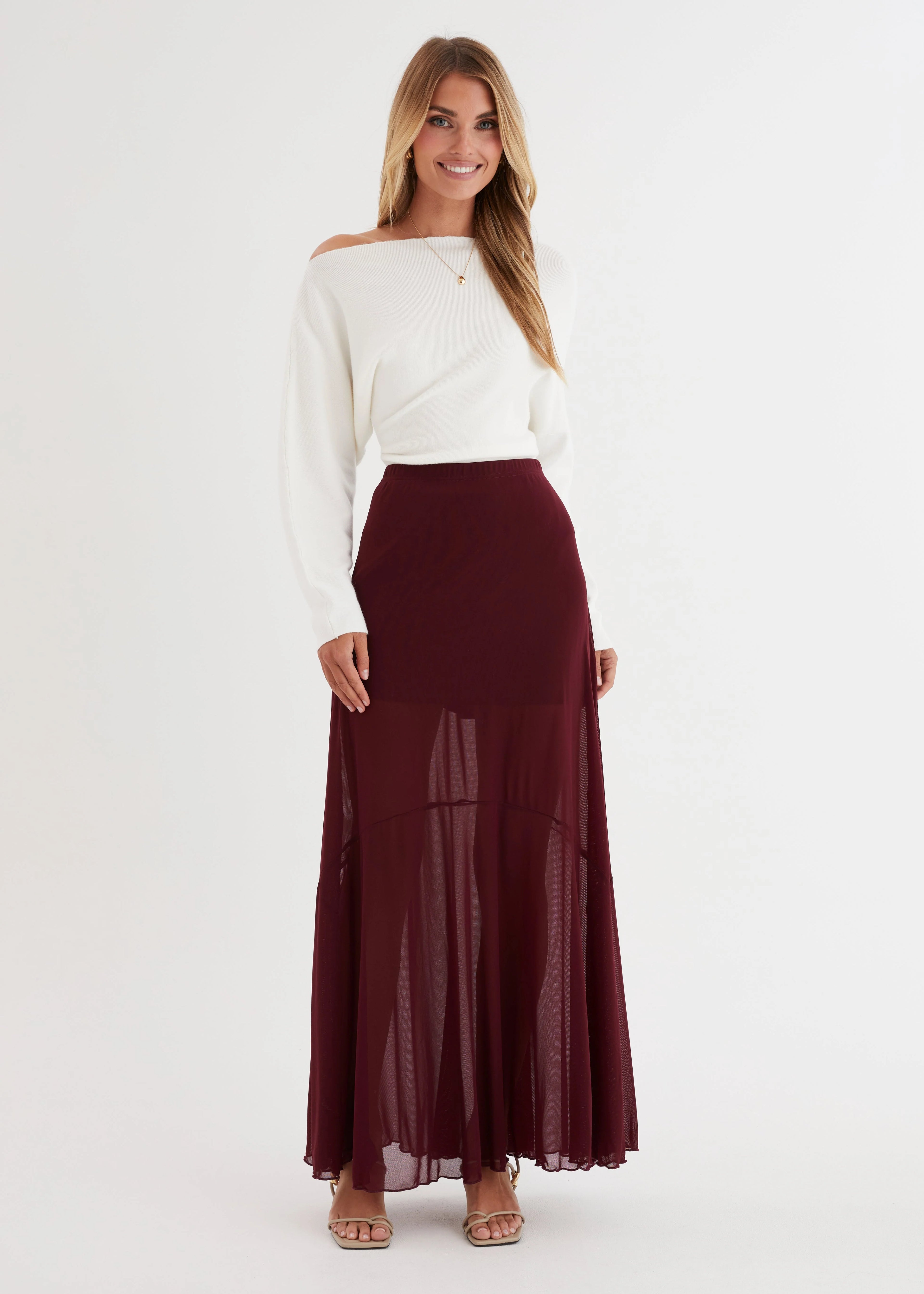 Alani Maxi Skirt - Wine