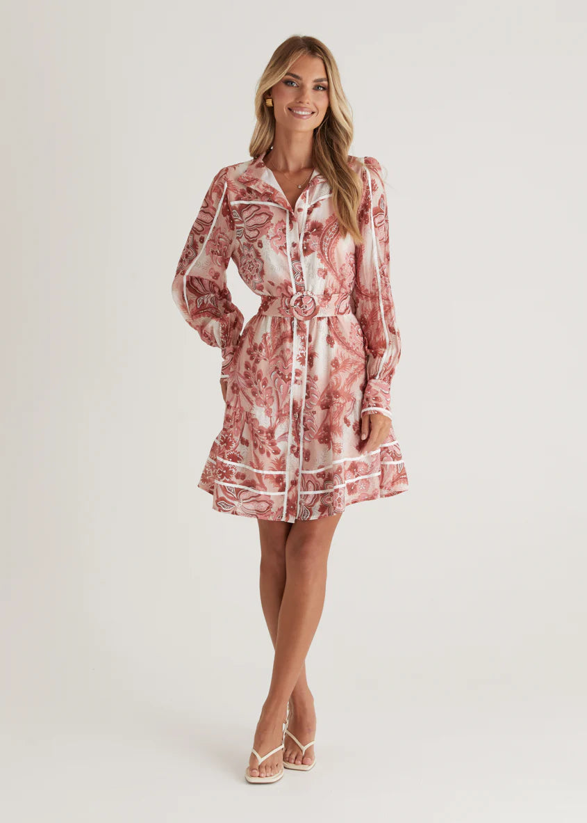 Atwood Dress - Wine Paisley