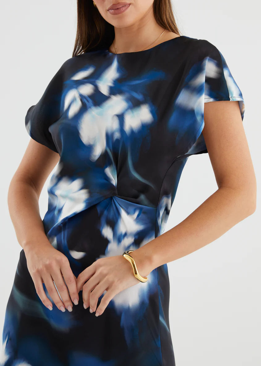 Odesza Maxi Dress - Navy Abstract