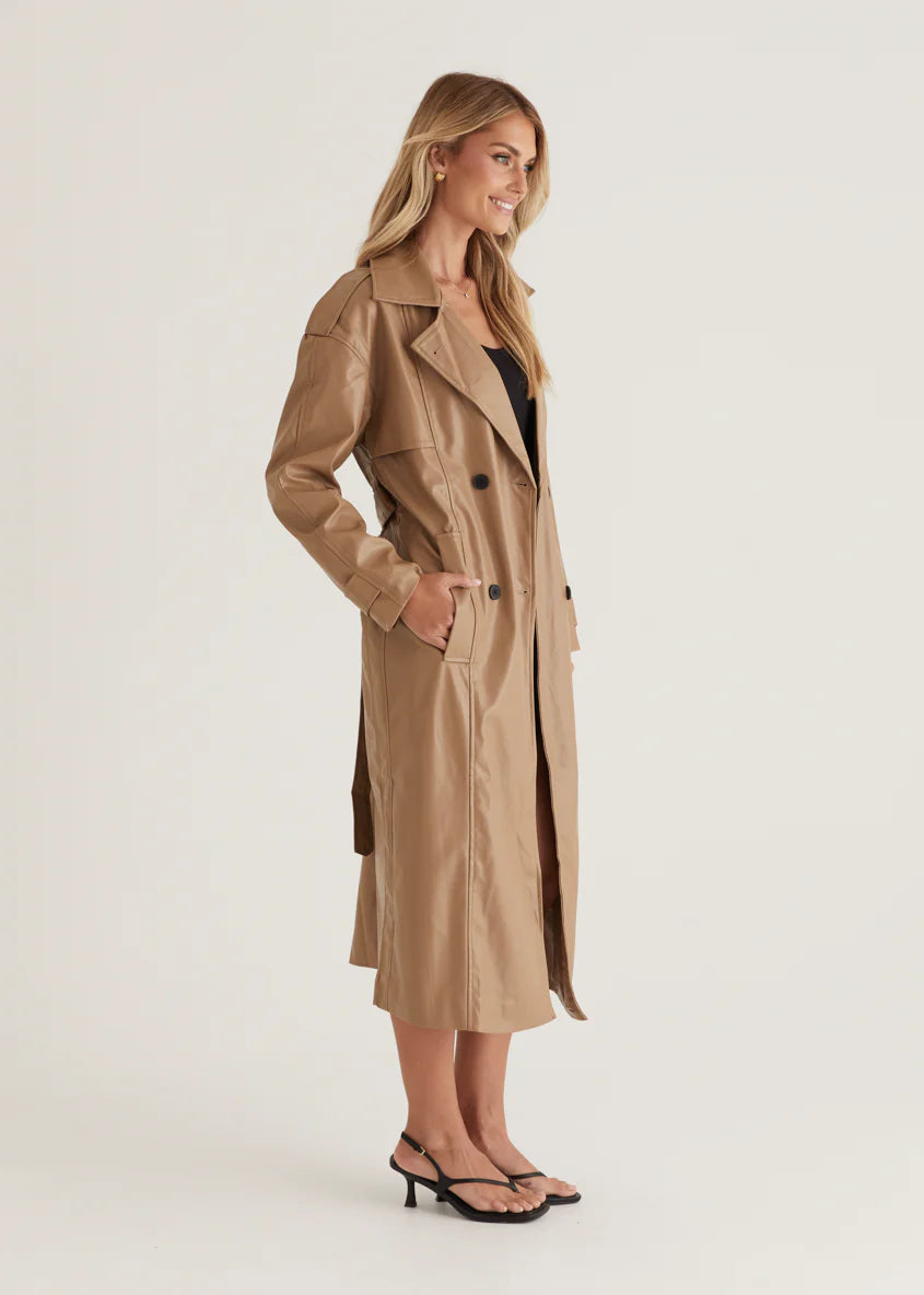 Reese Pu Trench - Camel