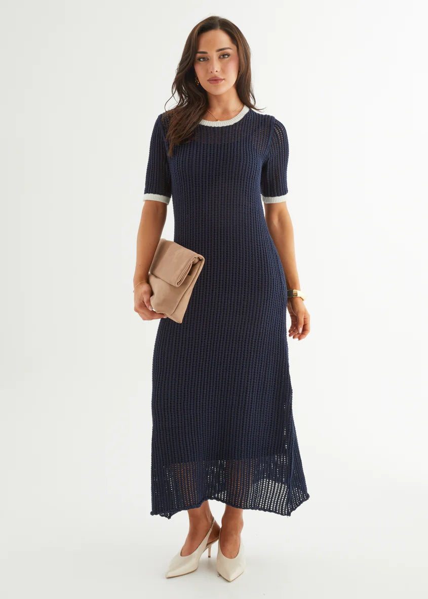 Janine Knit Maxi Dress - Navy