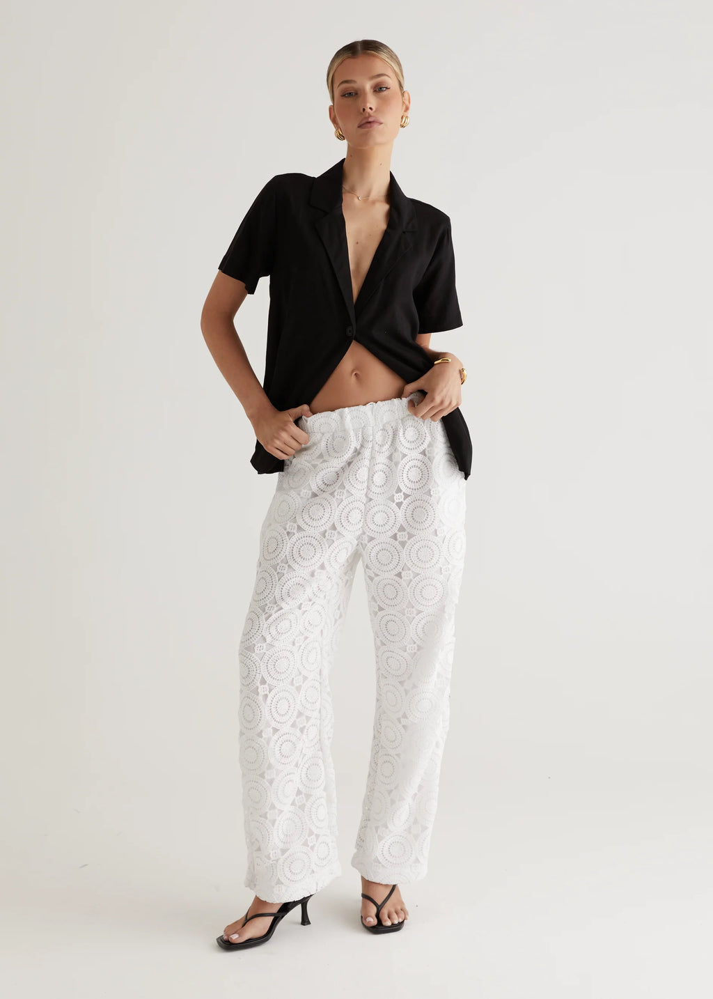 Hathaway Lace Pants - White