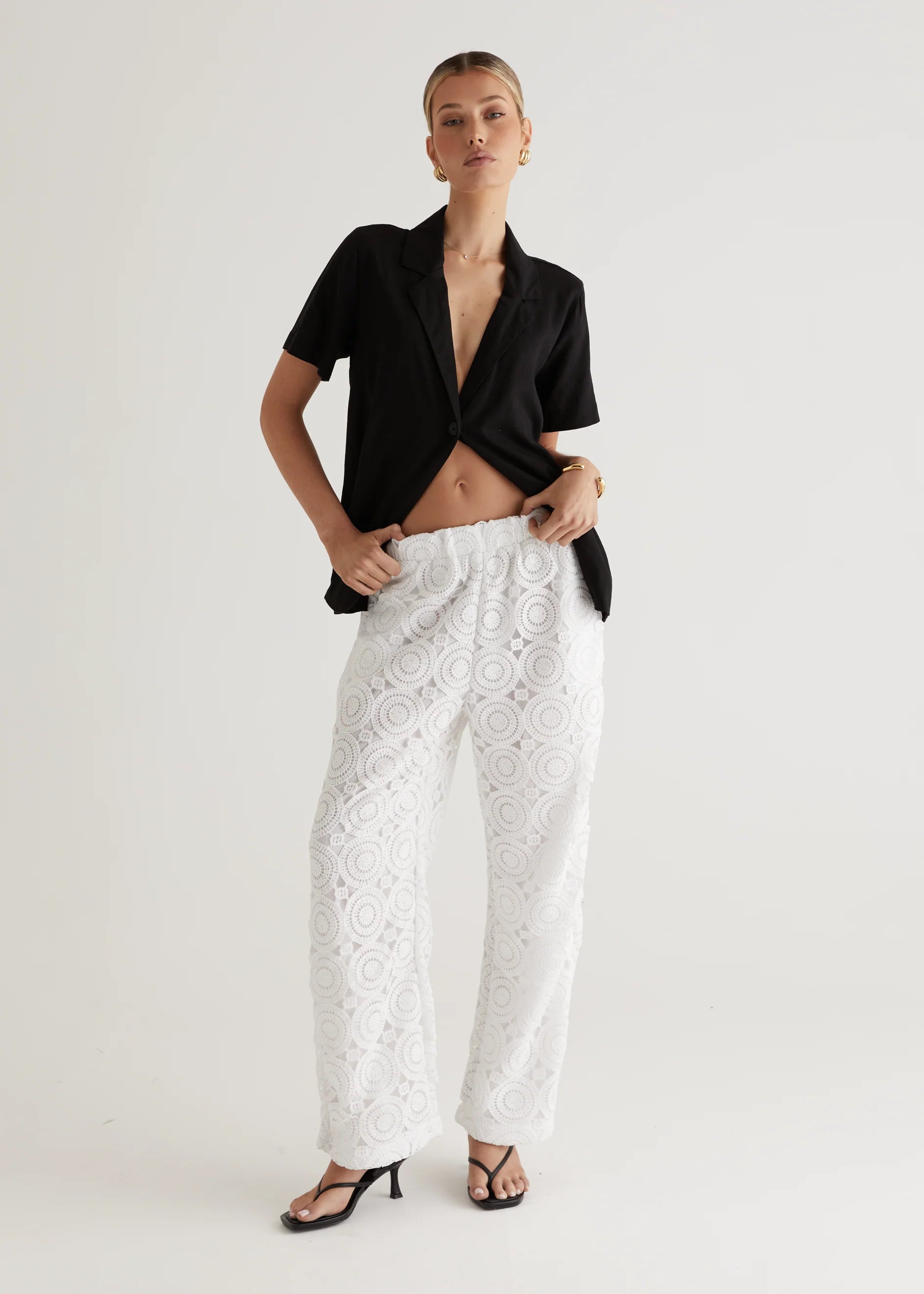 Hathaway Lace Pants - White