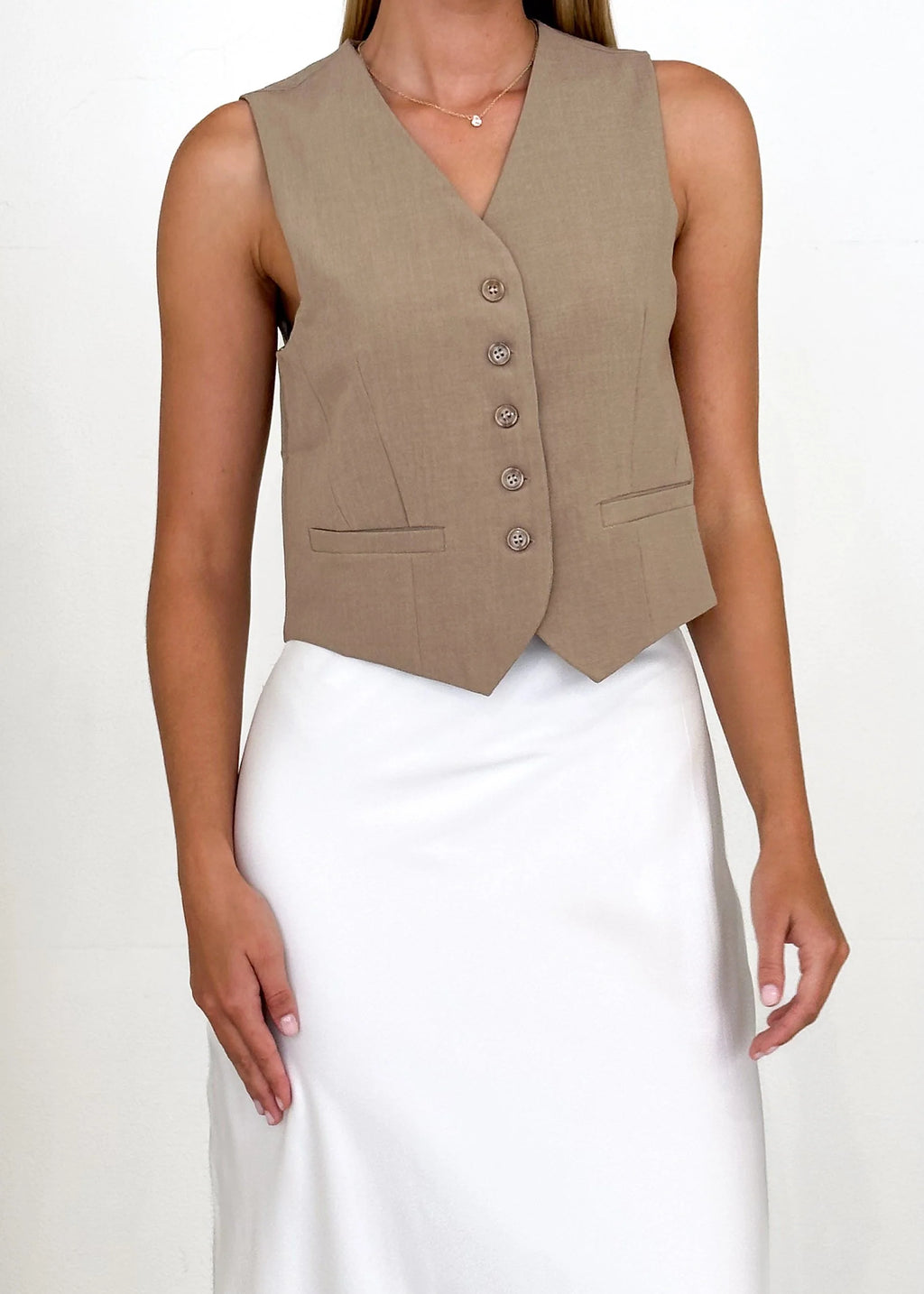 Zesra Vest - Taupe