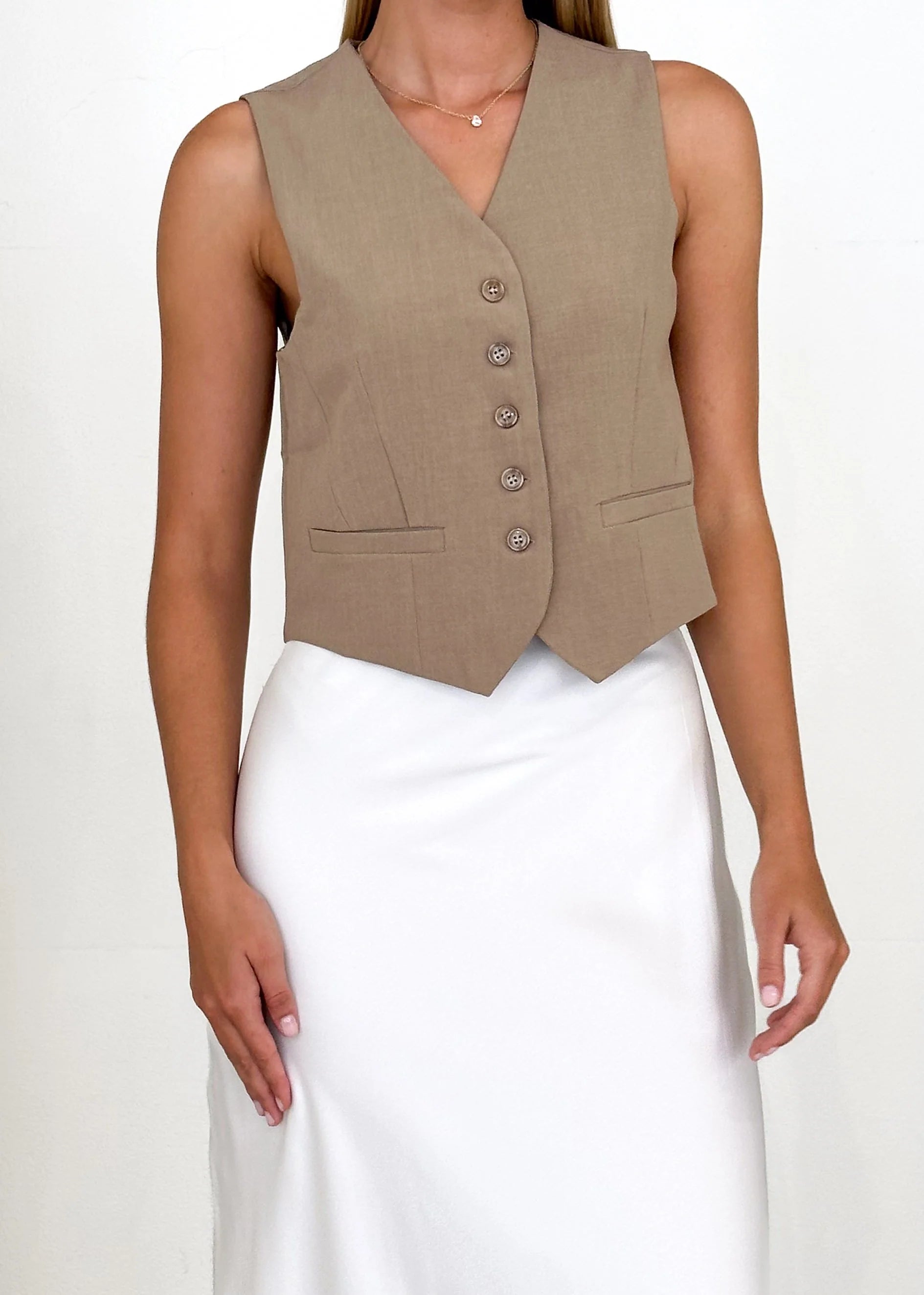 Zesra Vest - Taupe