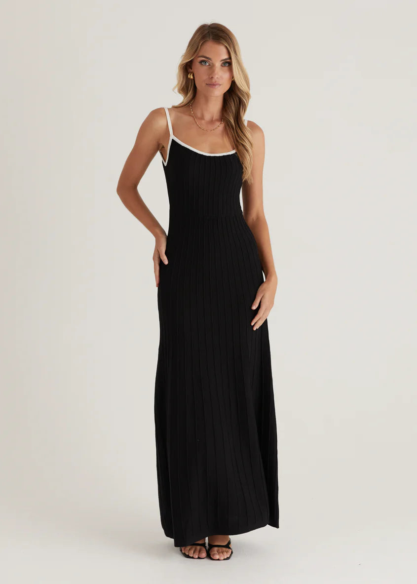 Lennox Knit Maxi Dress - Black