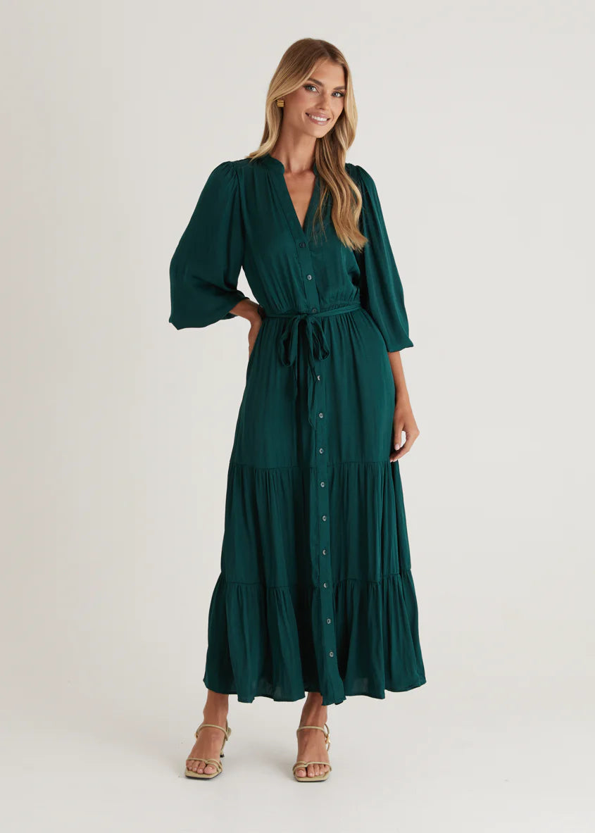 Maya Midi Dress - Emerald