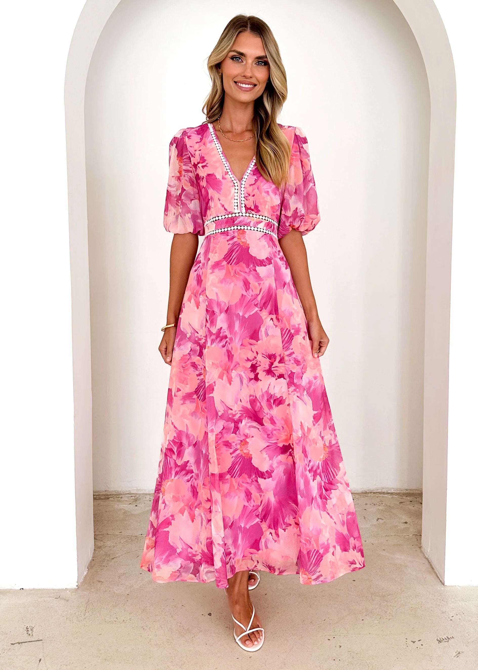 Avianna Midi Dress - Pink Ziah