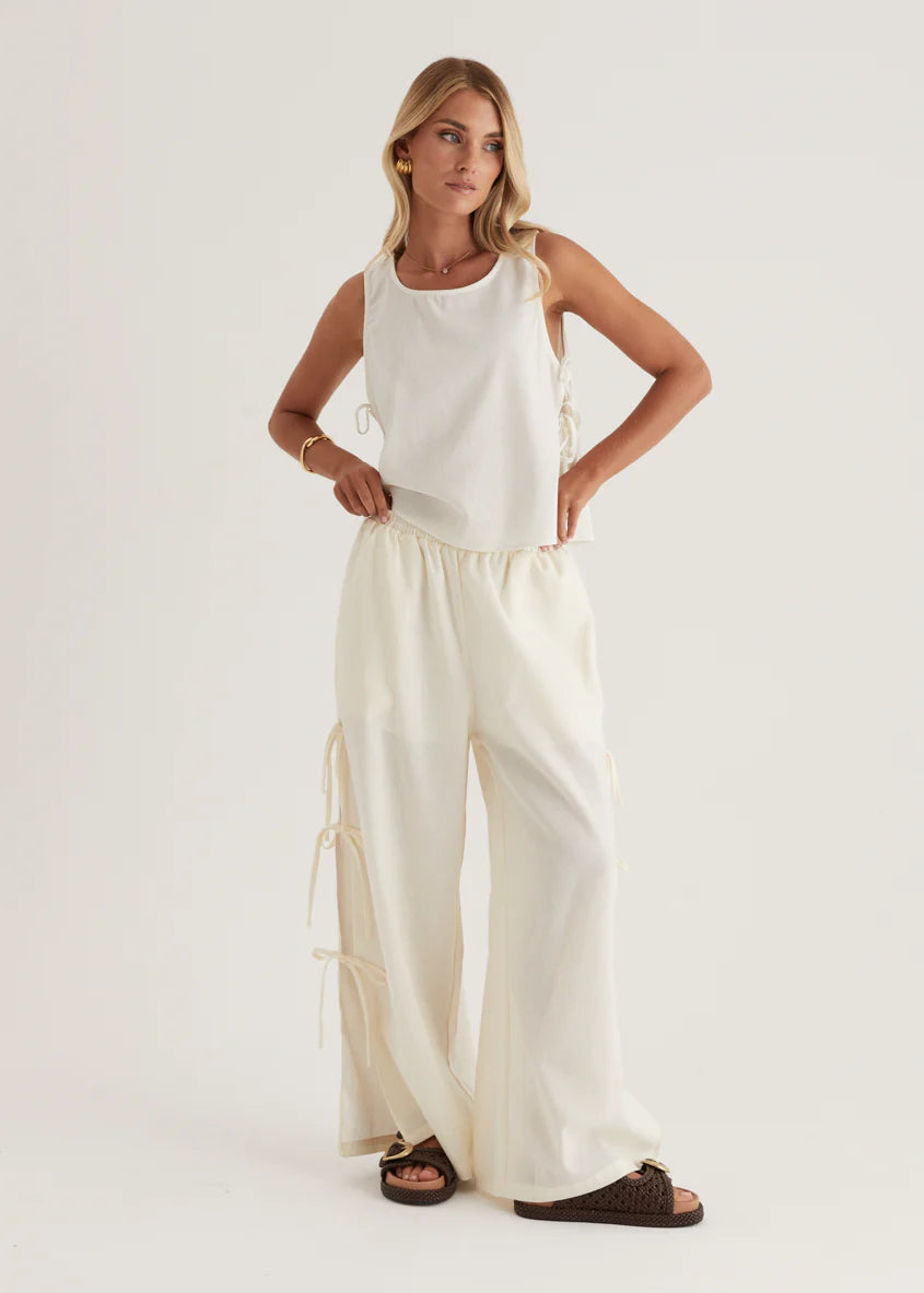 Whinley Tie Top - Cream
