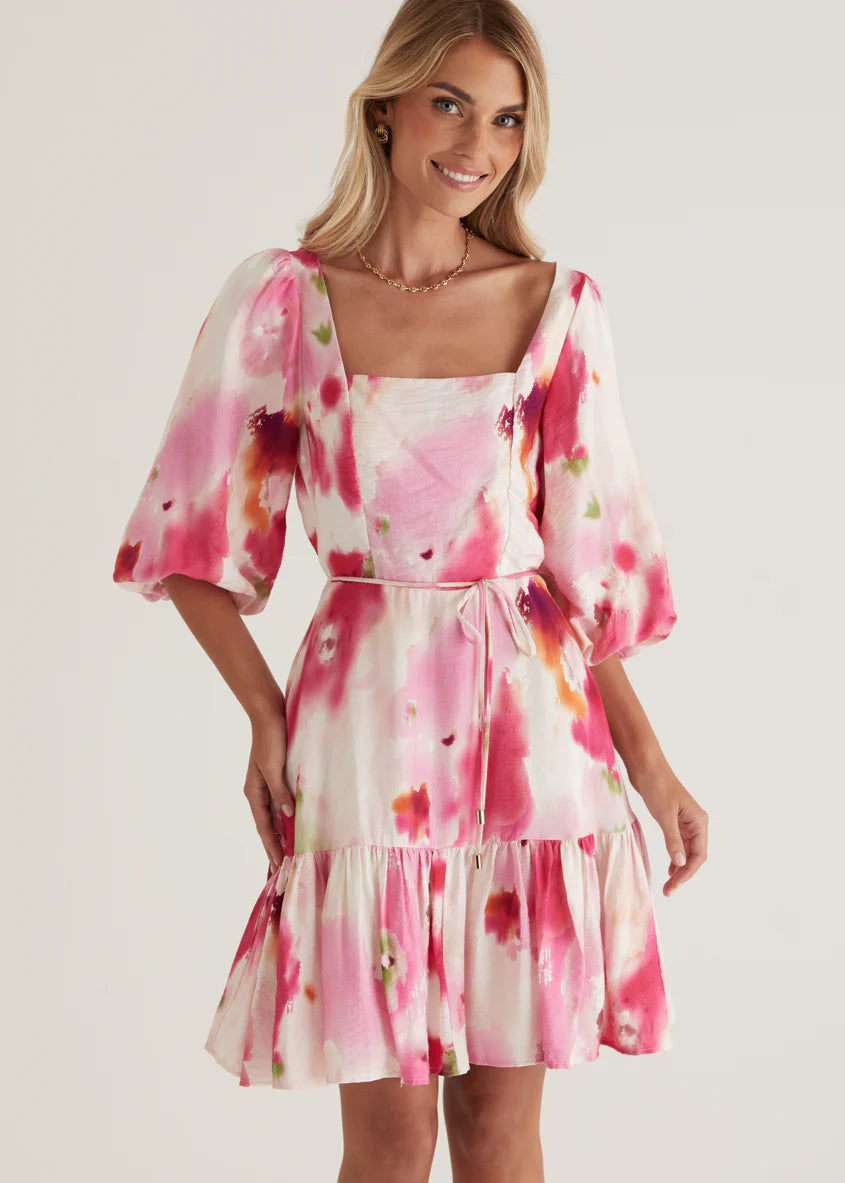 Namisha Dress - Pink Watercolour
