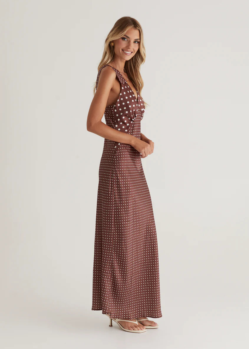 Taleena Maxi Dress - Chocolate Spot