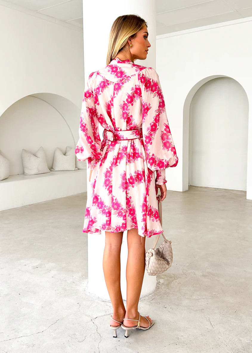 Silene Dress - Magenta Floral