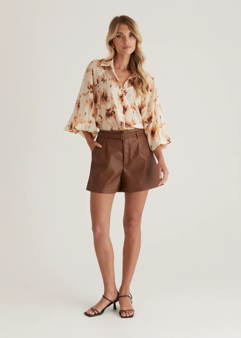 Aleena Blouse - Peach Abstract