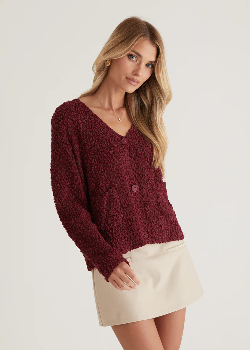 Skyfall Cardigan - Burgundy