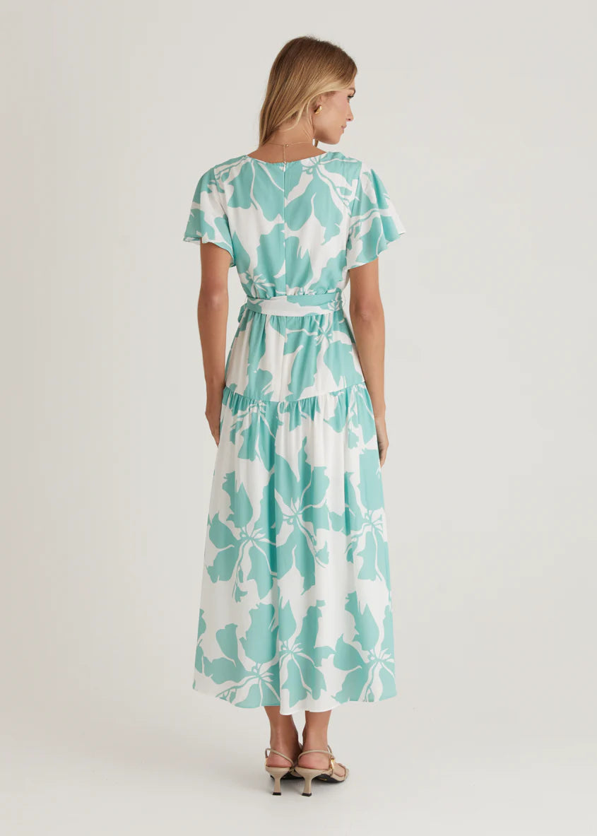 Vino Midi Dress - Green Floral