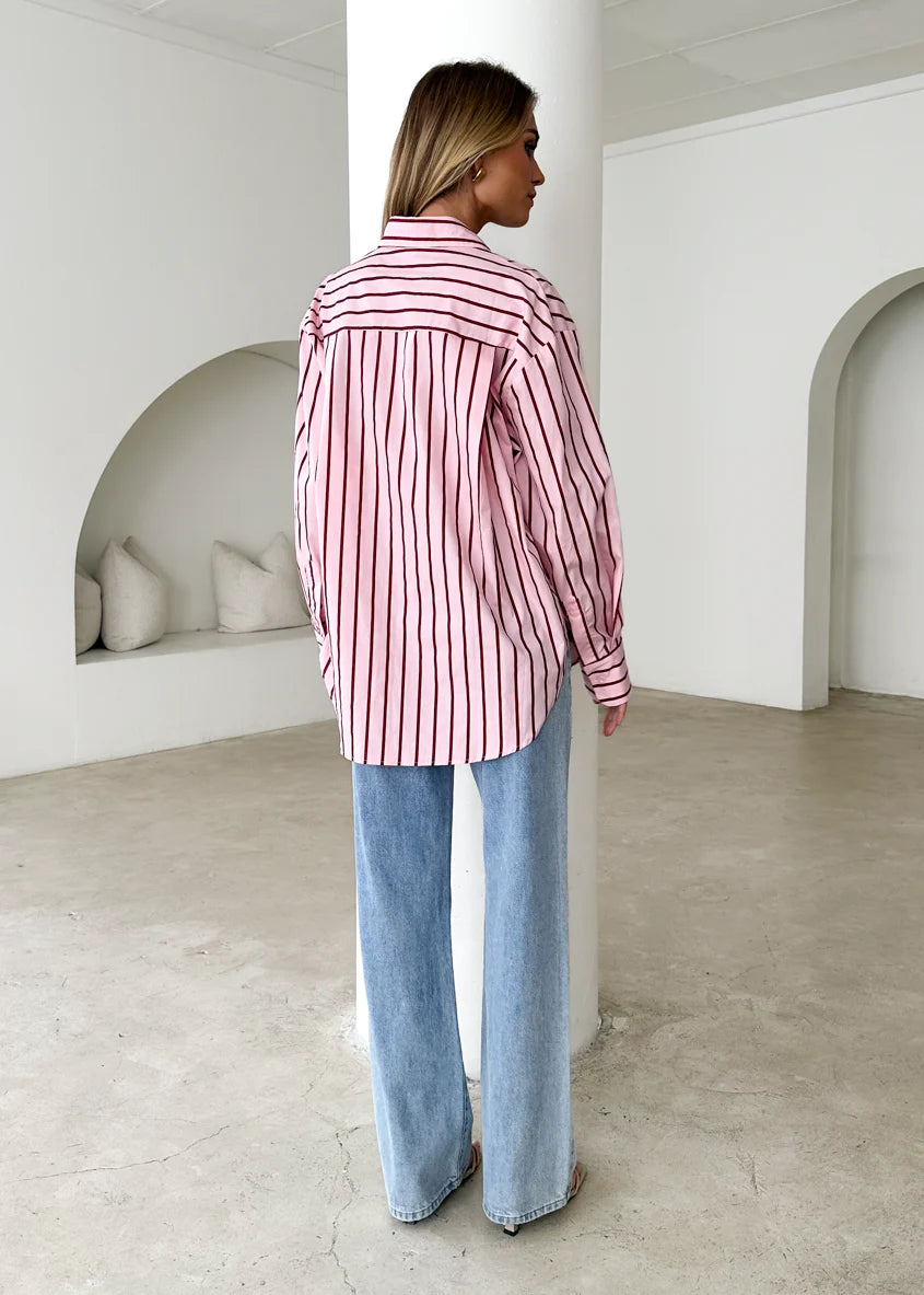 Poppy Shirt - Pink Stripe