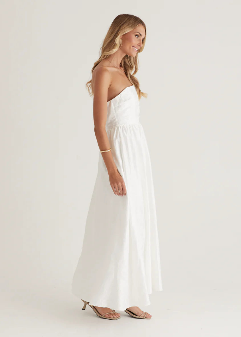 Laneway Strapless Maxi Dress - Off White