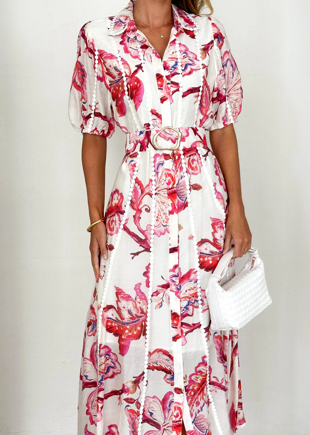 Mannia Maxi Dress - Red Floral