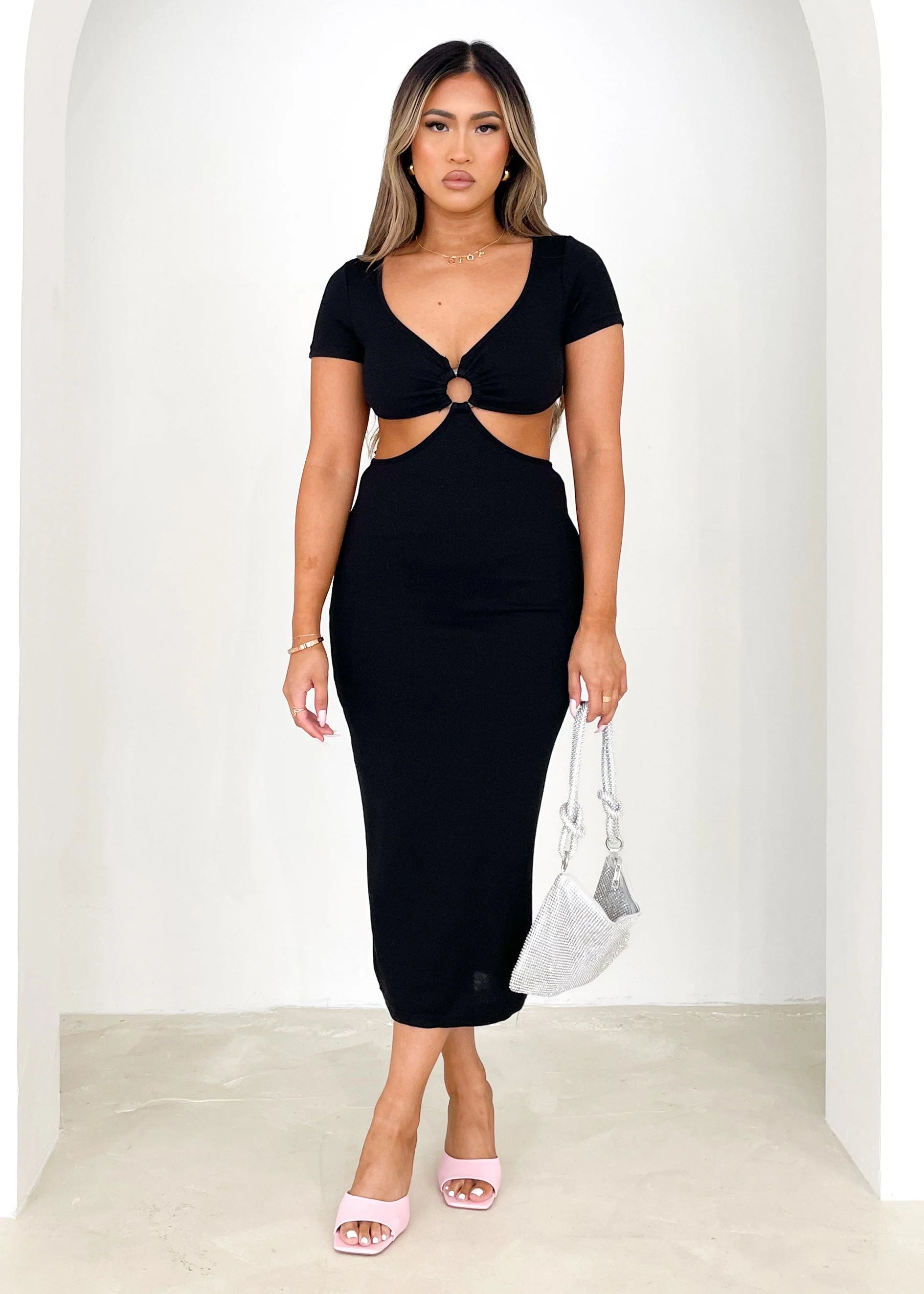 Alter Ego Midi Dress - Black