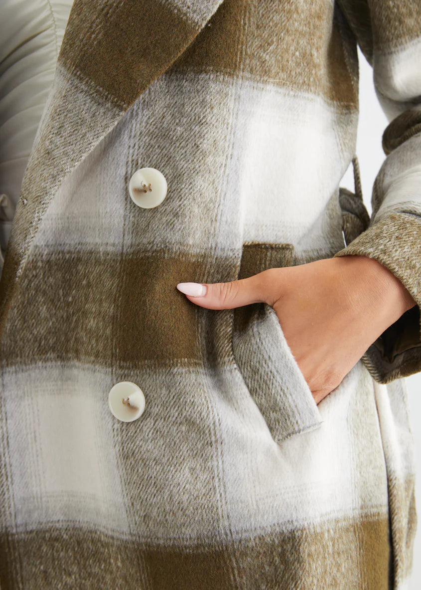 Laterro Coat - Olive Check