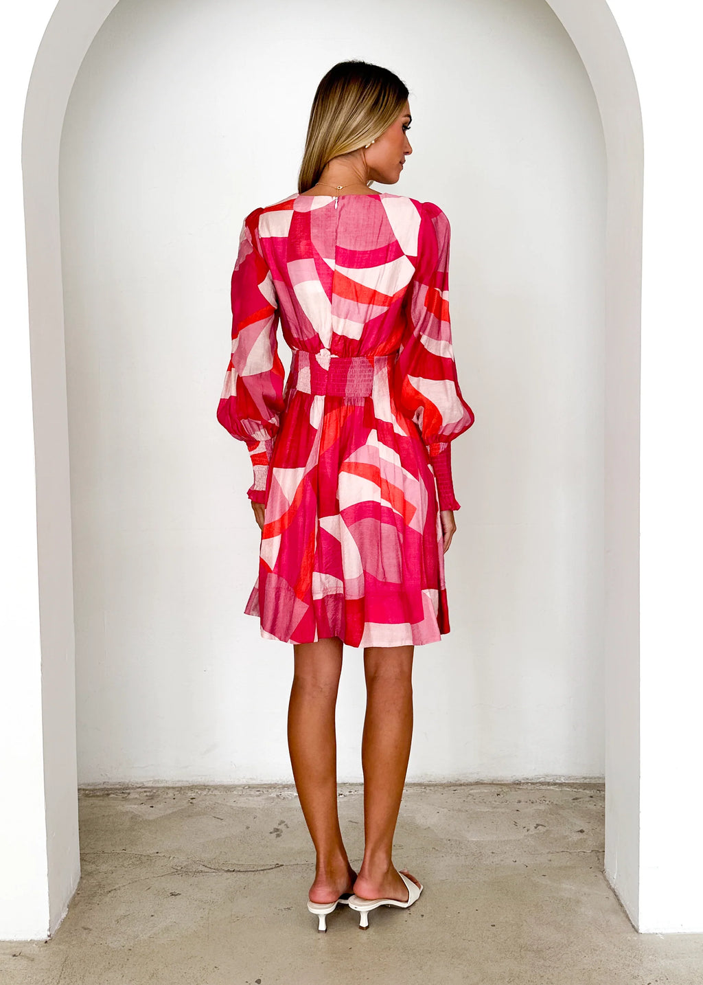 Kenzie Dress - Pink Geo