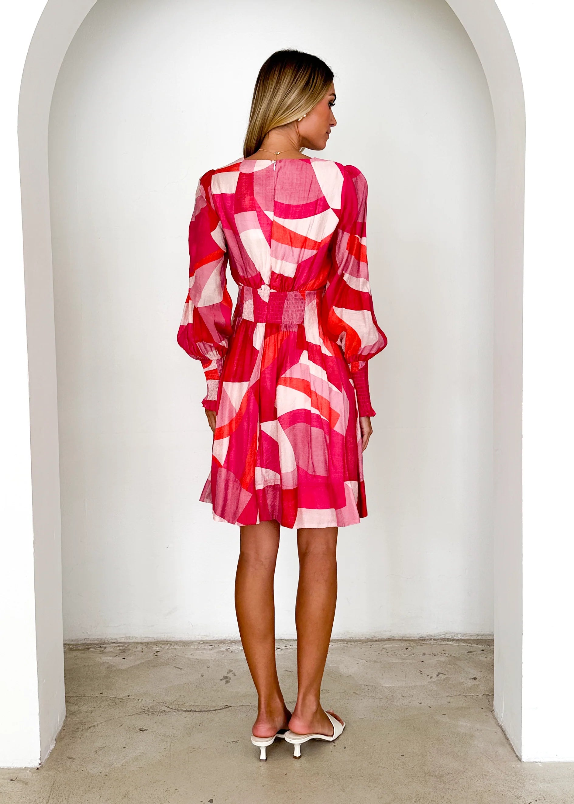 Kenzie Dress - Pink Geo