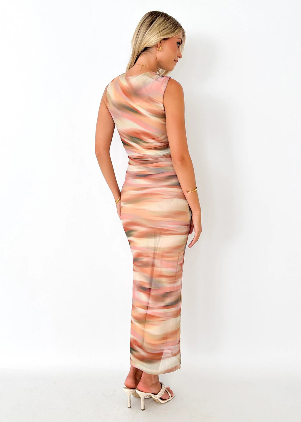 Nessa Mesh Midi Dress - Sandstorm