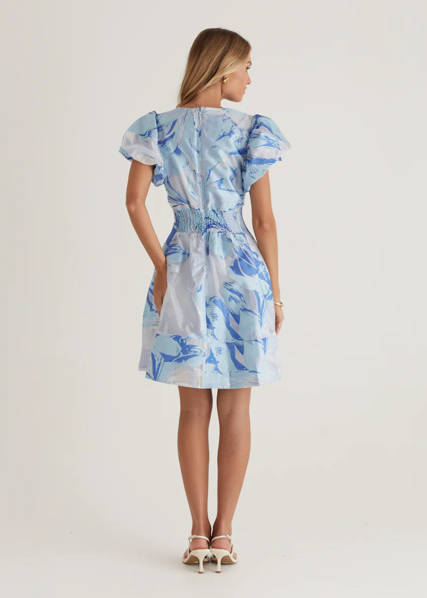 Dayna Dress - Sky Jacquard
