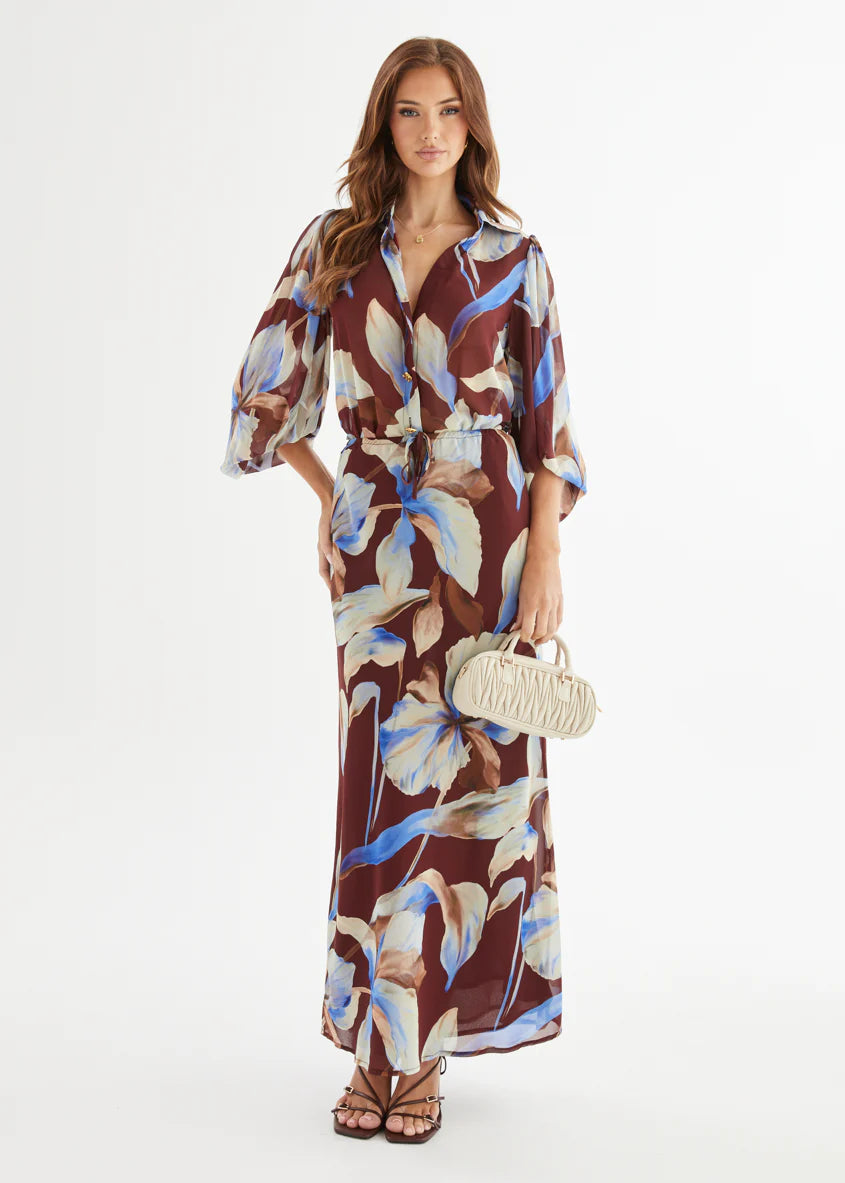 Skyla Maxi Skirt - Burgundy Anya