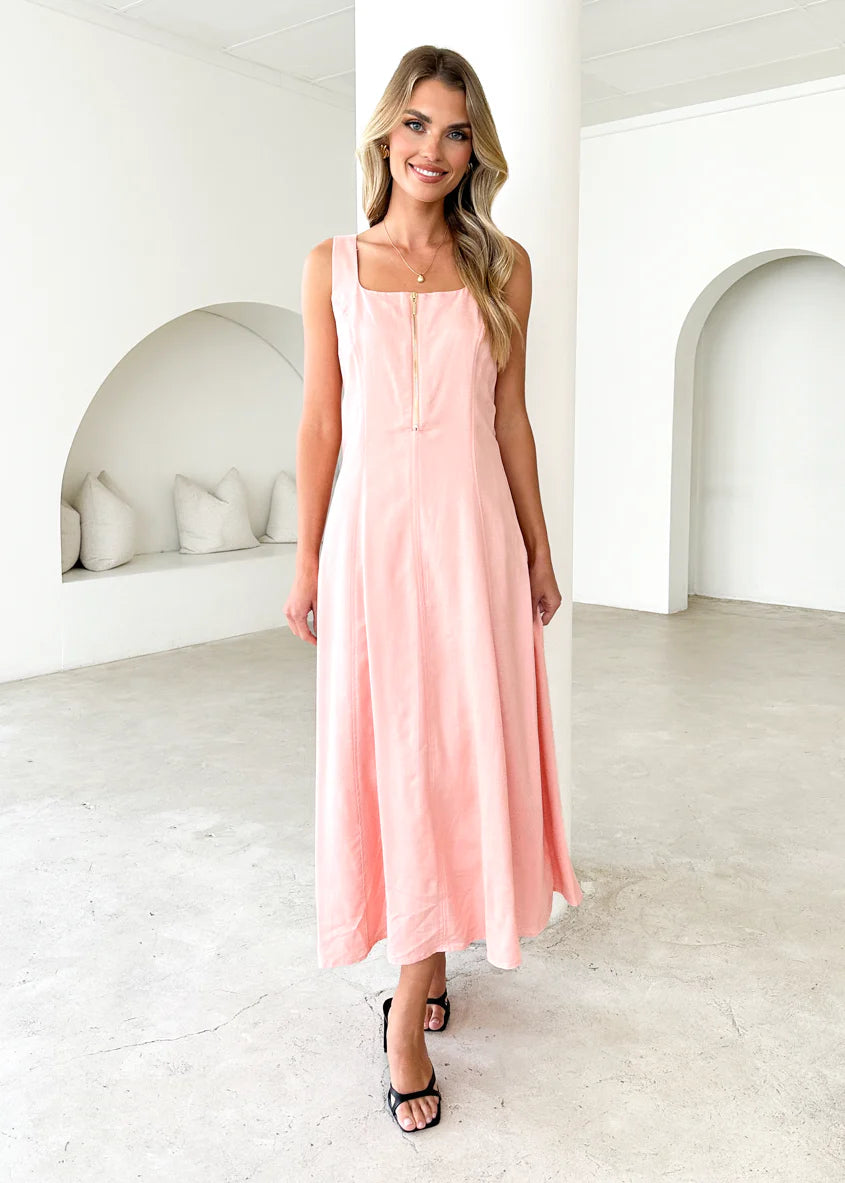Ventura Midi Dress - Peach