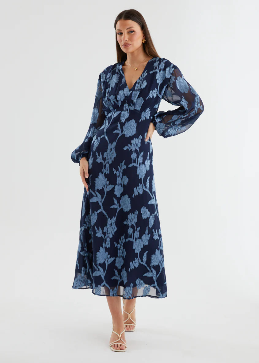 Primavera Maxi Dress - Blue Floral