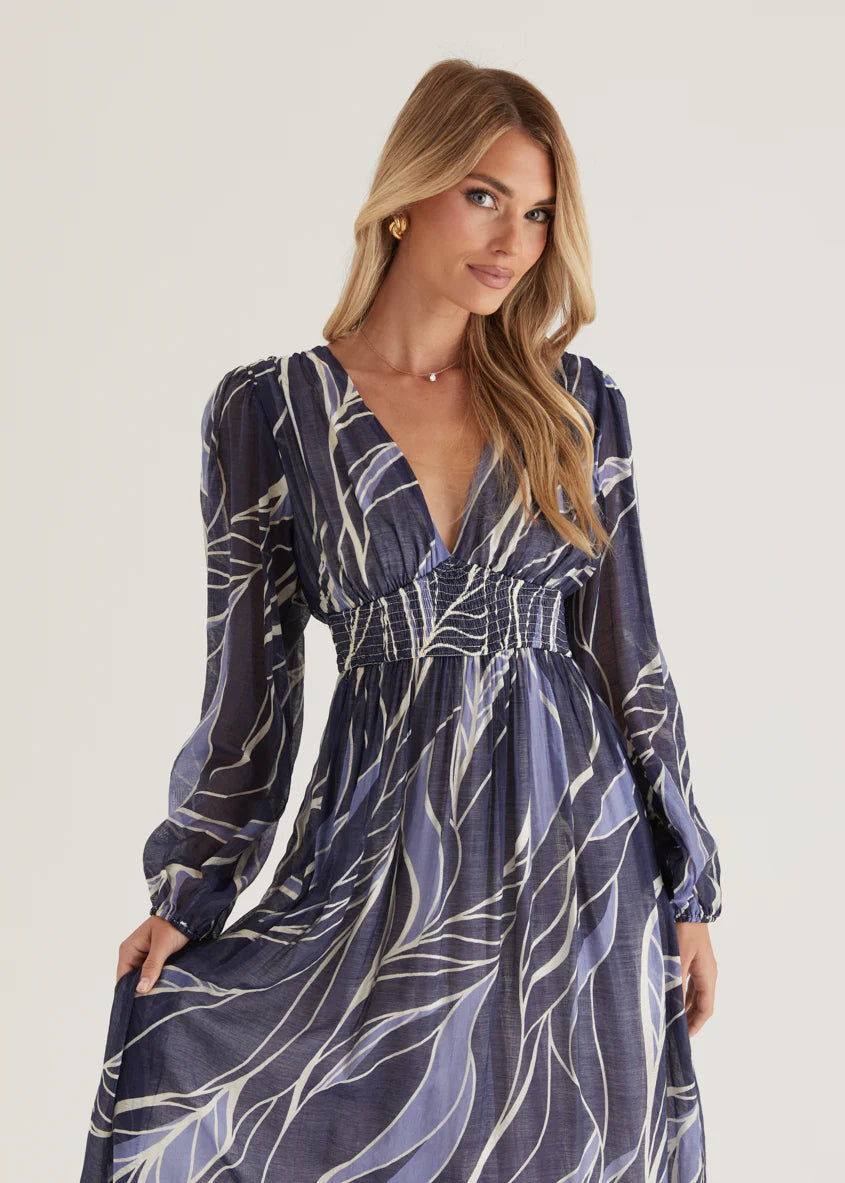 Skyline Maxi Dress - Navy Swirl
