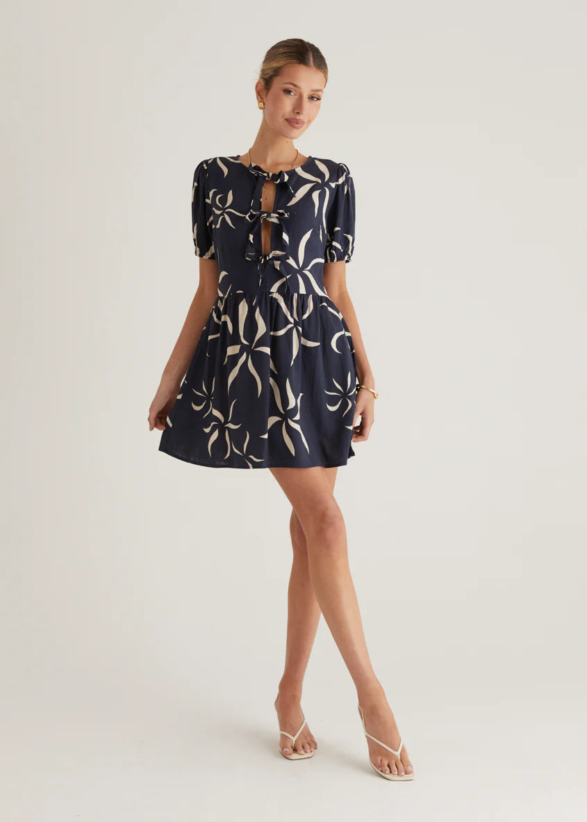 Ariel Dress - Navy Ayana
