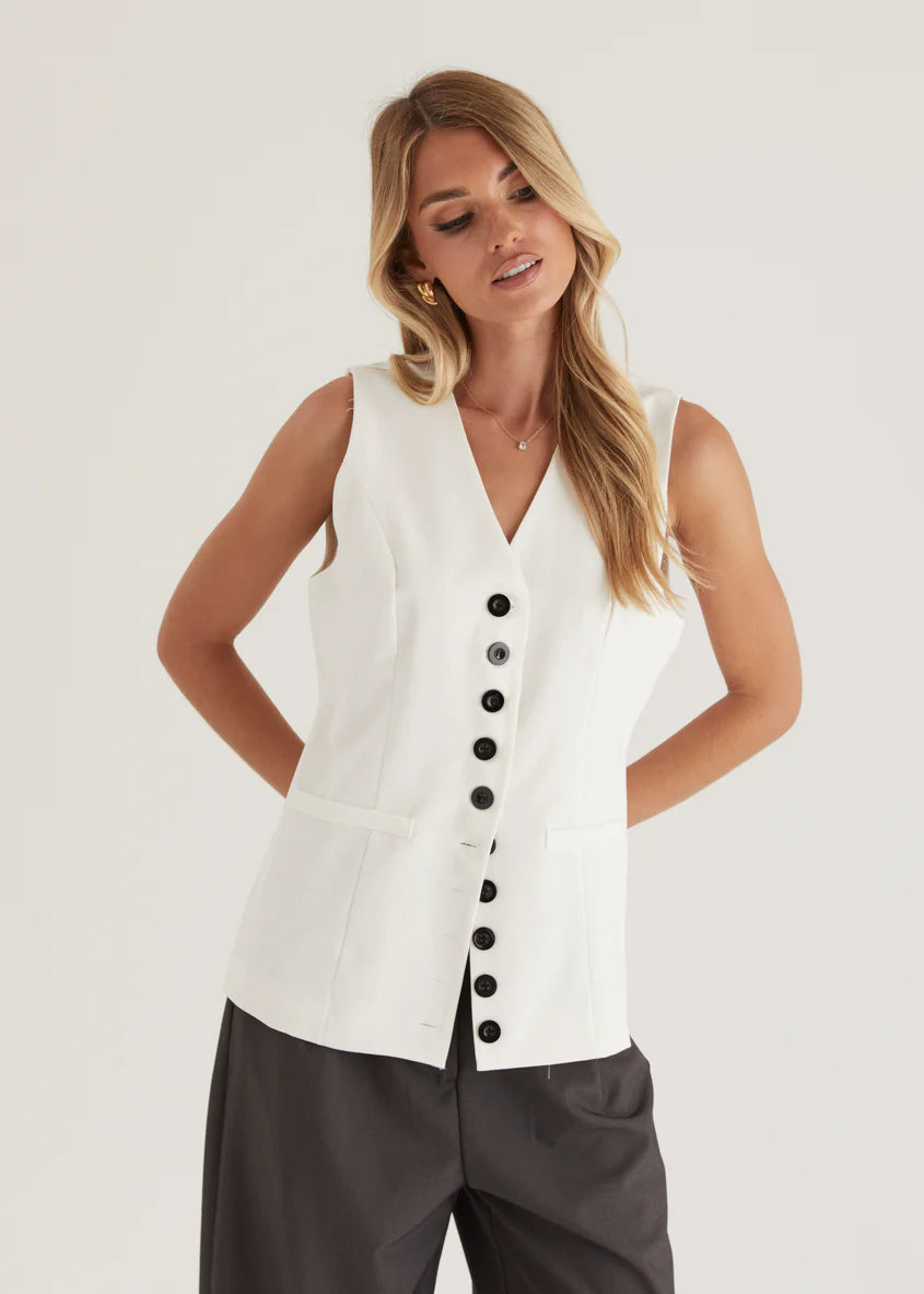 Piovera Vest Top - Off White