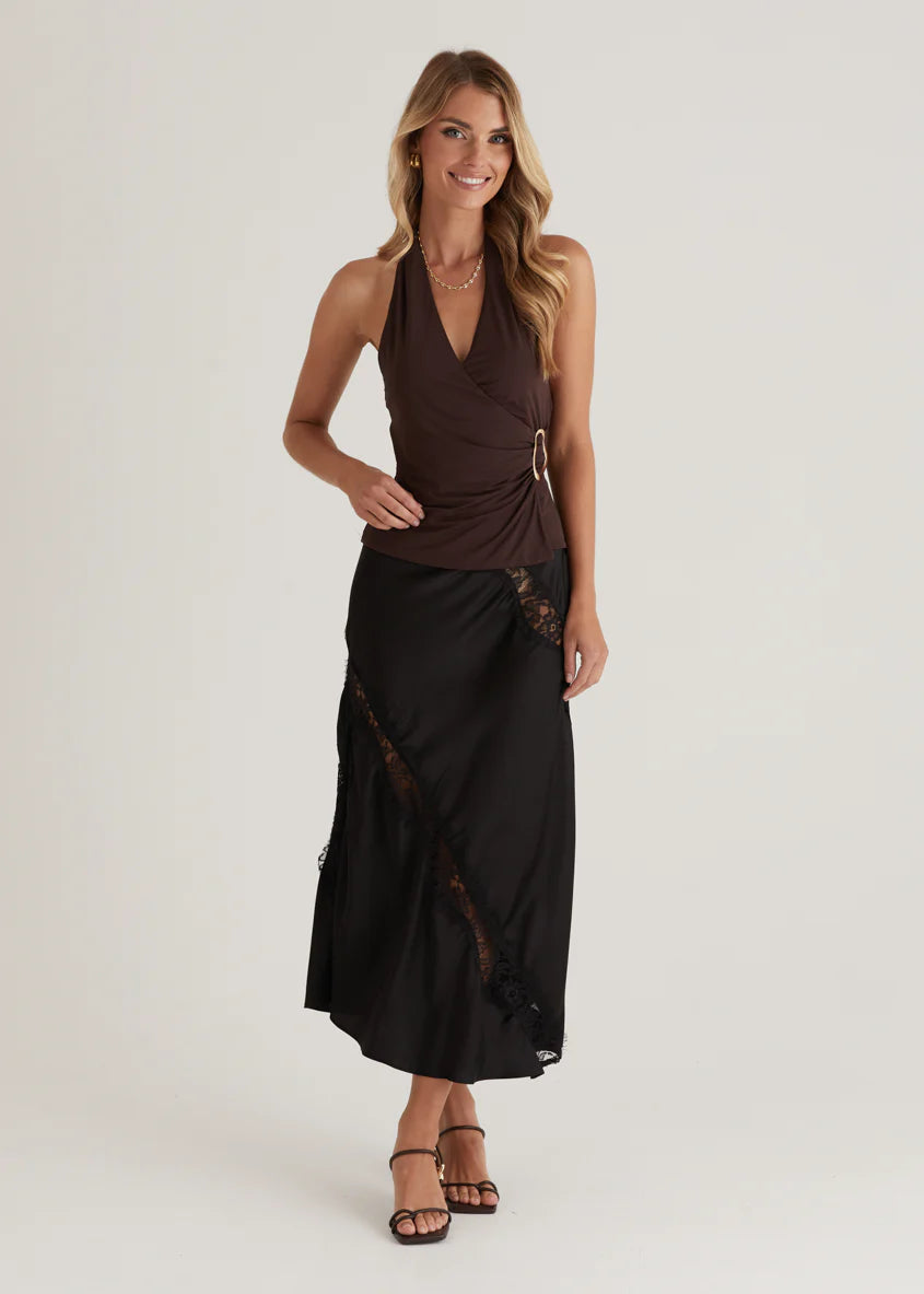Selena Midi Skirt - Black