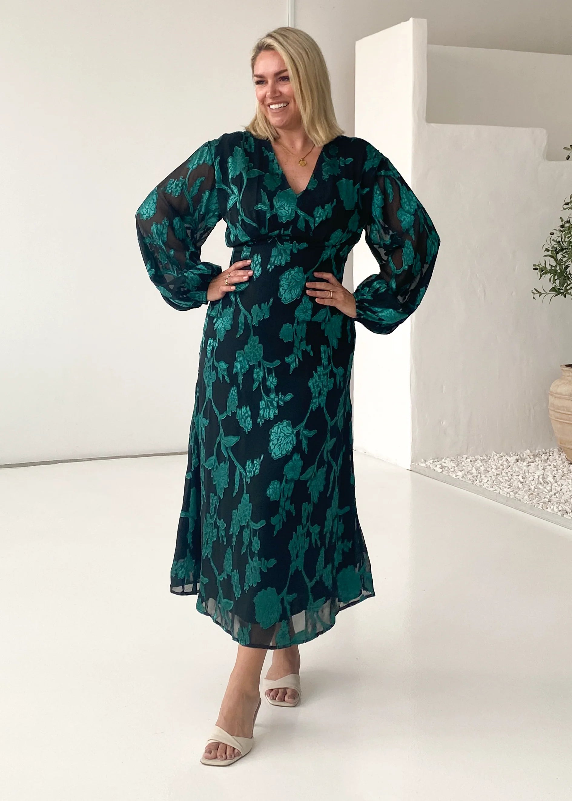 Primavera Maxi Dress - Emerald Floral