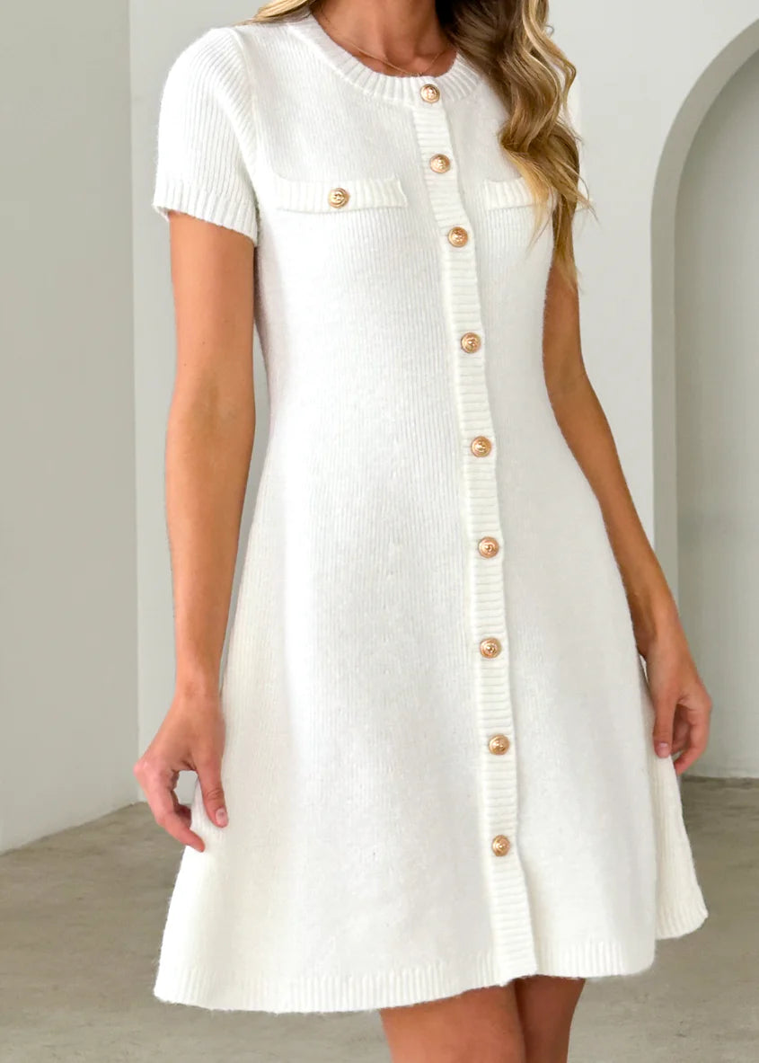 Savannah Knit Dress - Off White