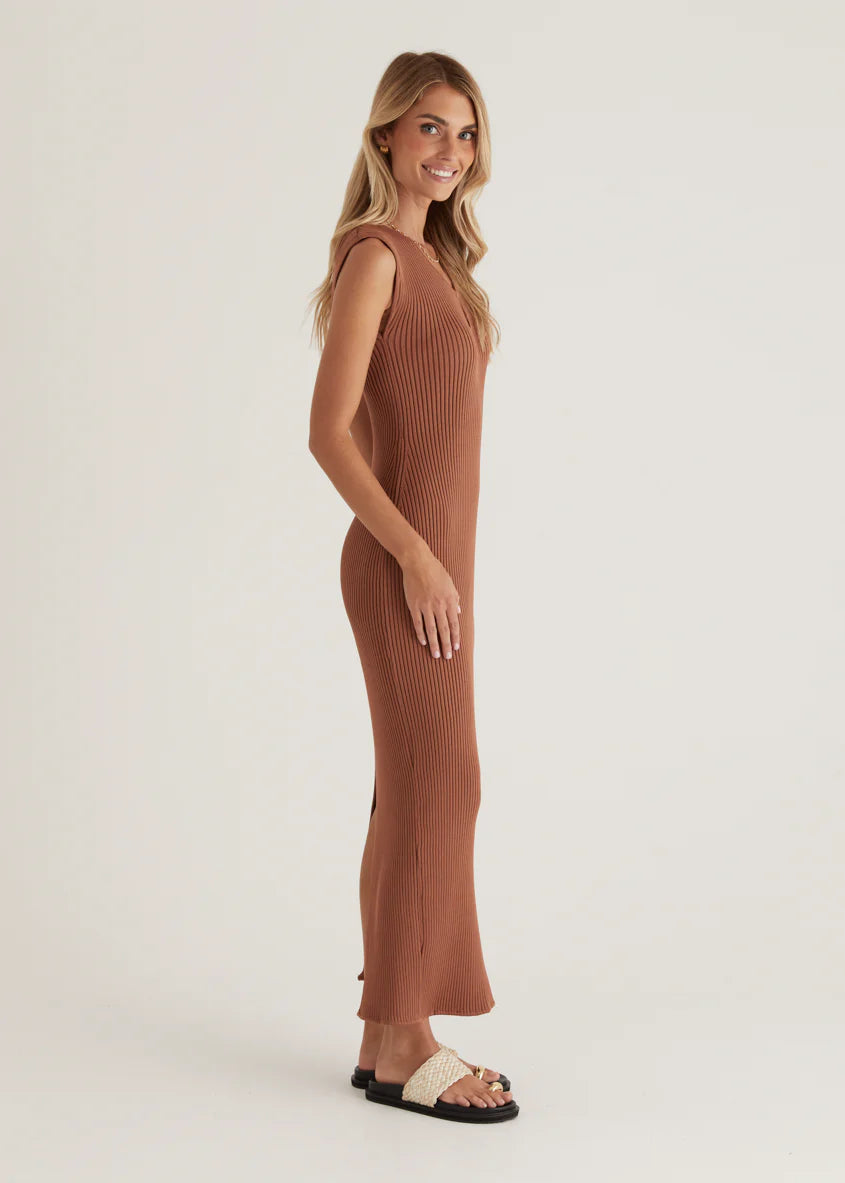 Carver Knit Maxi Dress - Rust