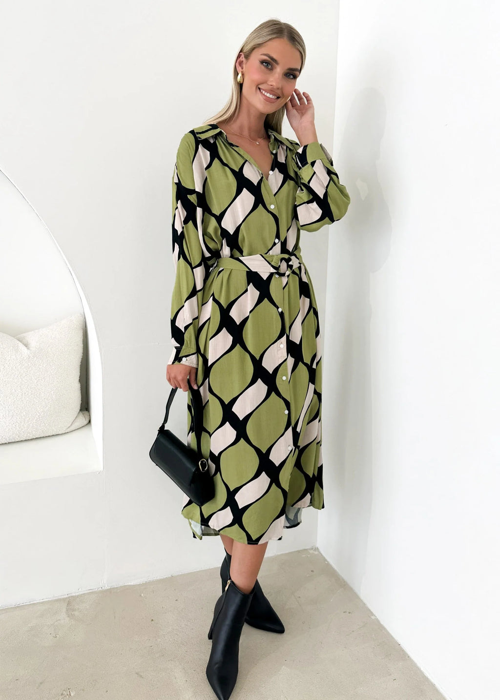 Carlaa Midi Dress - Olive Kennedy