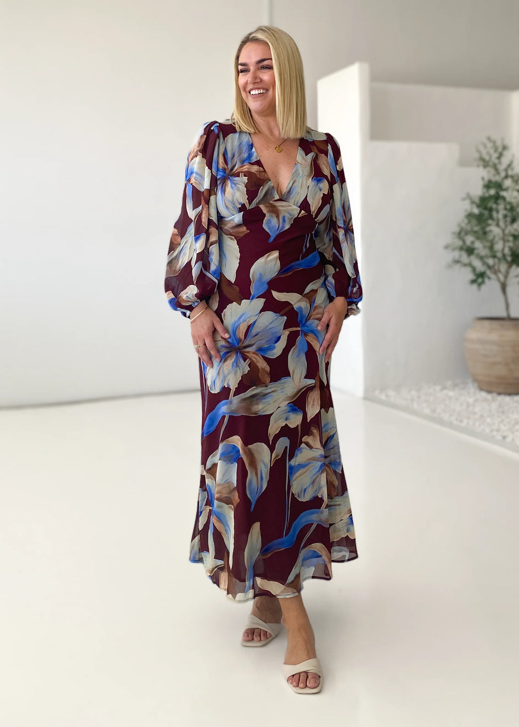 Mendez Maxi Dress - Burgundy Anya