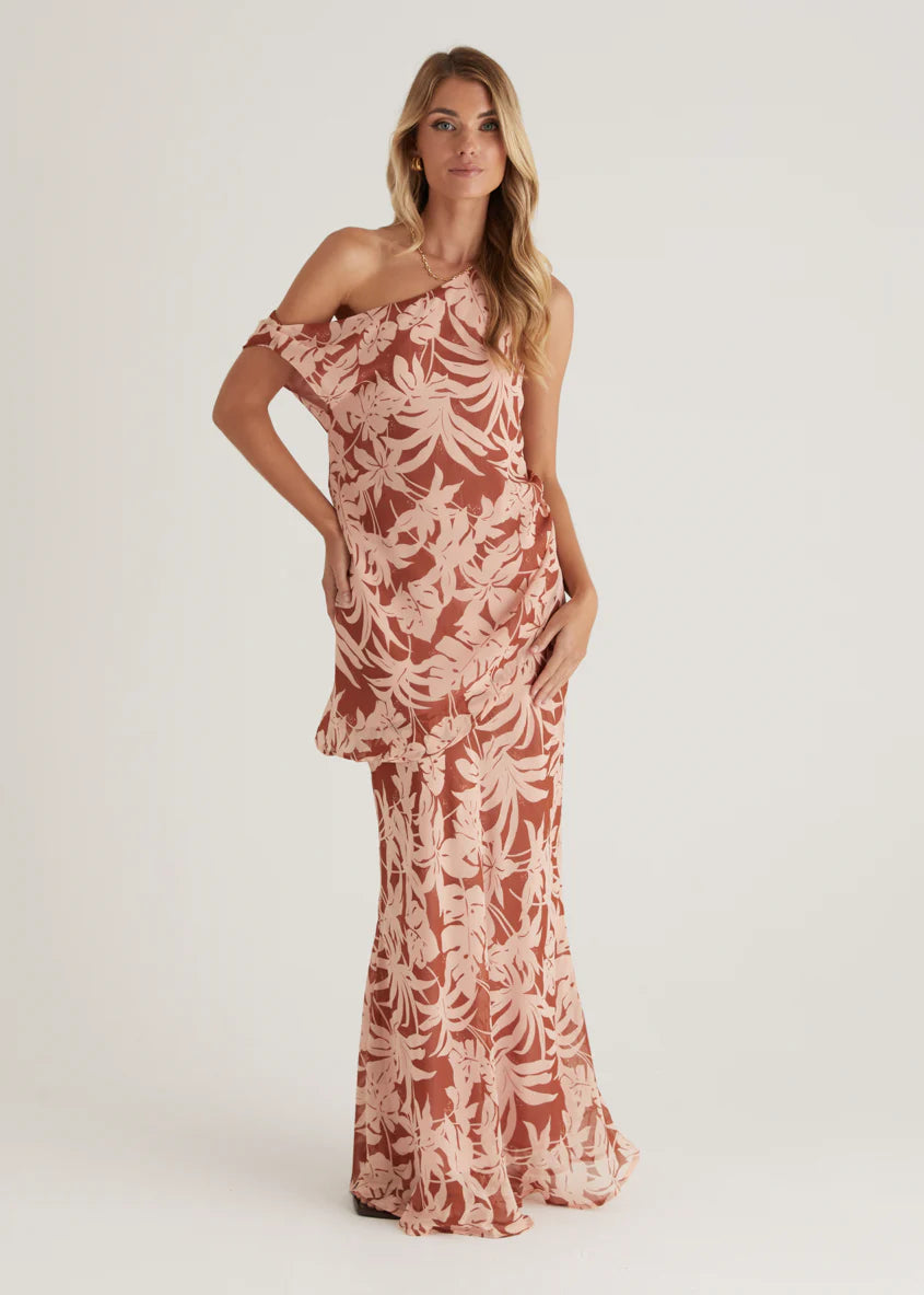 Cartez Maxi Skirt - Bronze Palm