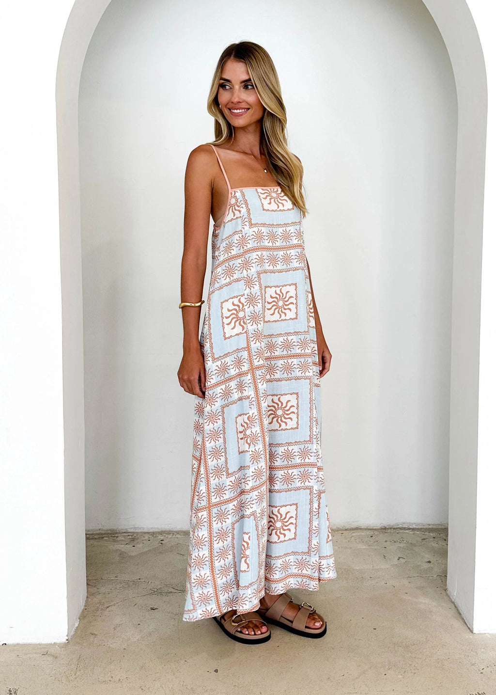 Odette Maxi Dress - Blue Flores