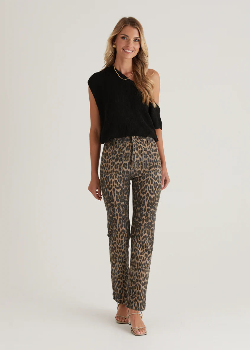 Elkie Stretch Jeans - Leopard
