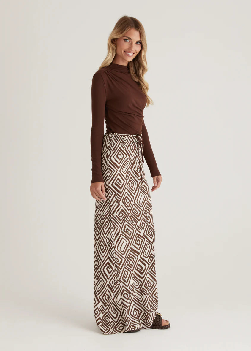 Lella Maxi Skirt - Choc Cairo